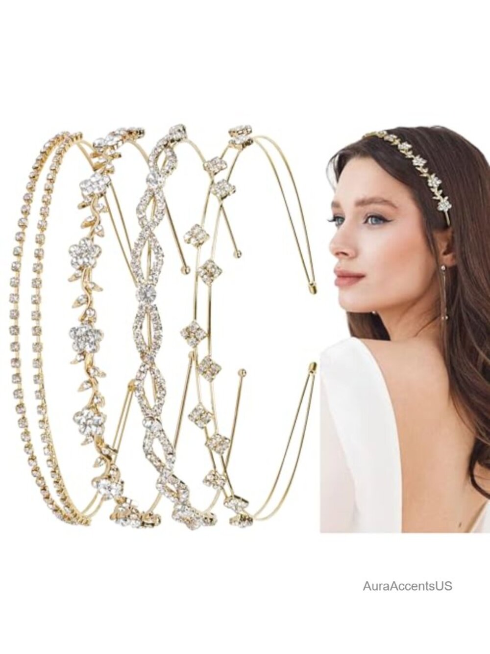 Rhinestone Crystal Headband Bridal Headpiece Wedding Hair Accessory